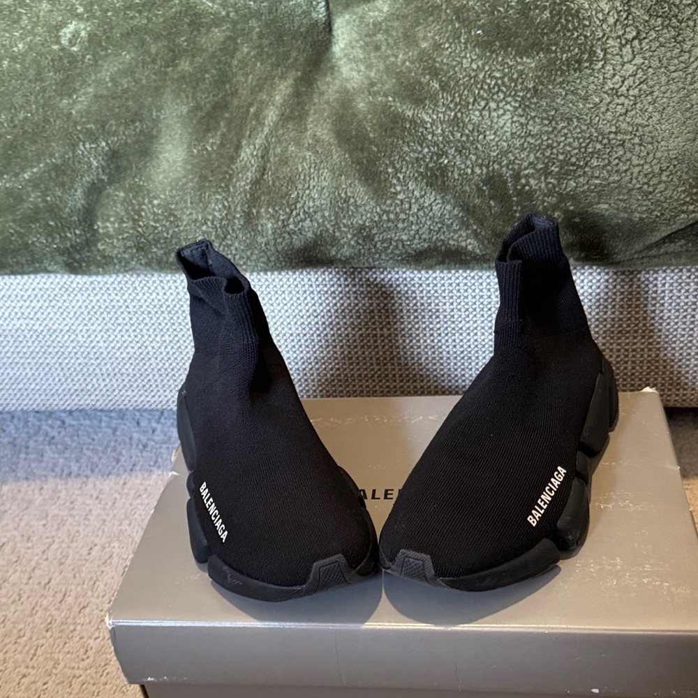 Balenciaga Black Knit High-Top Sneakers
